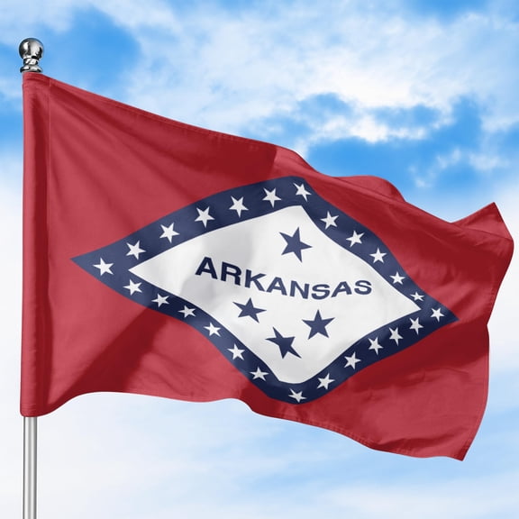 Arkansas Outdoor Flag (1x1.5ft) by DreamController - Durable, Fade-Resistant Polyester, Double-Stitched, Brass Grommets - HD Printed USA State Flag - Made in USA