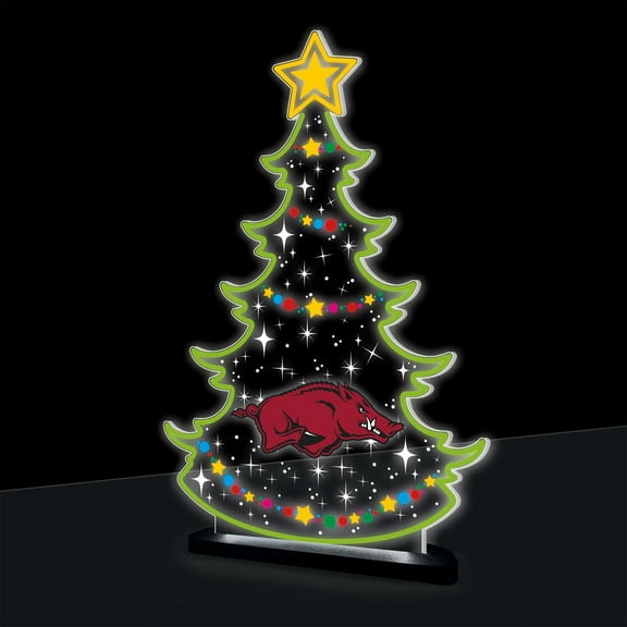 Arkansas Razorbacks 10" LED Tabletop Christmas Tree Desklite Sign