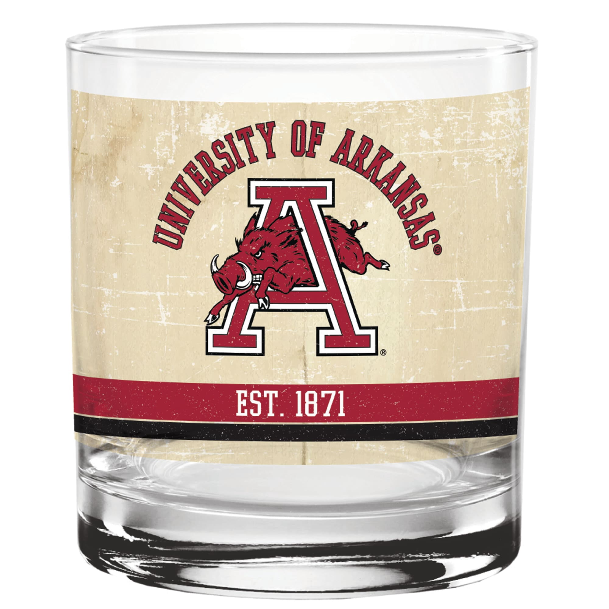 Arkansas Razorbacks 14oz. Vintage Retro Rocks Glass - Walmart.com