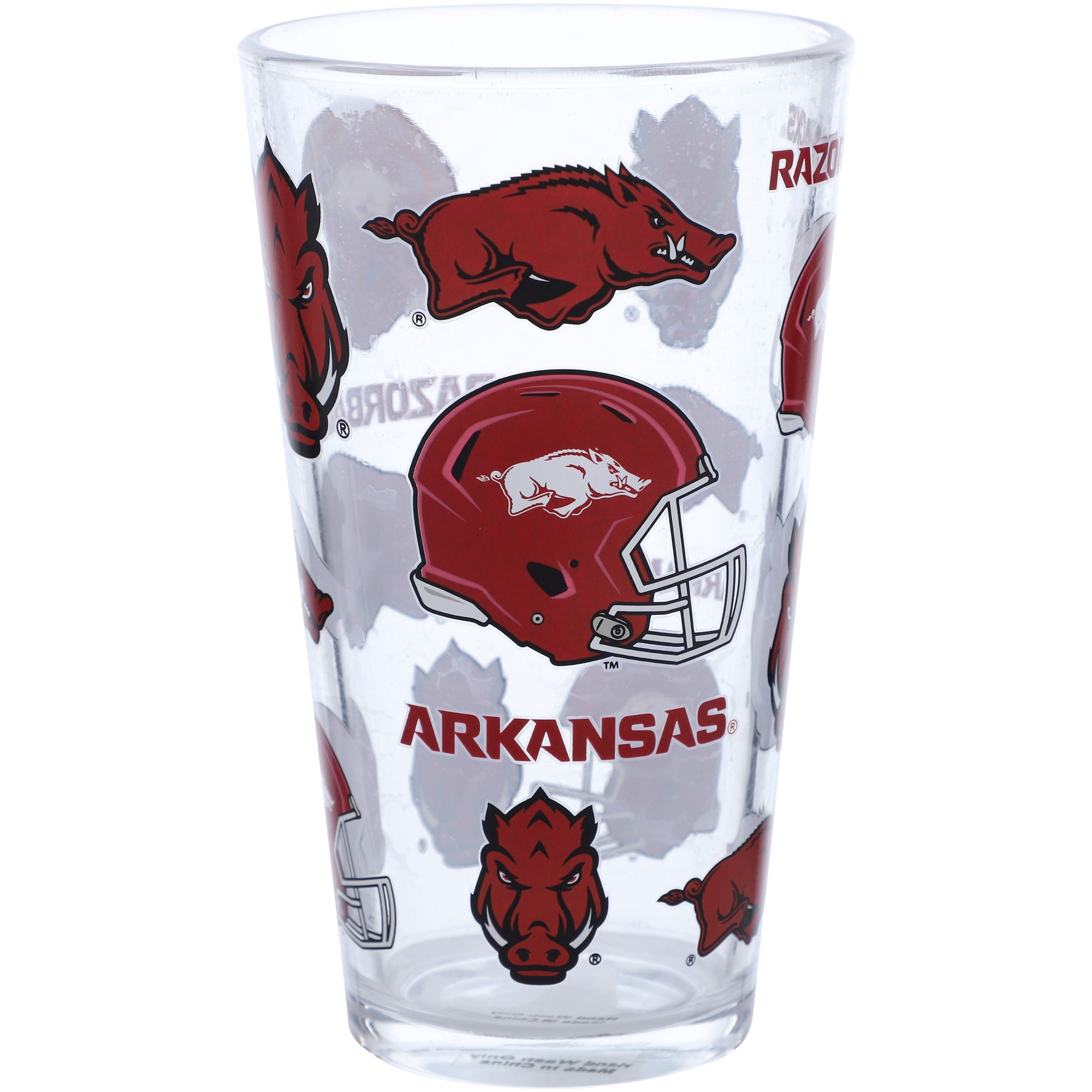 Arkansas Razorbacks 16oz. Allover Print Pint Glass - Walmart.com