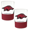 thumbnail image 1 of Arkansas Razorbacks 2-Pack 14oz. Rocks Glass Set with Silcone Grip, 1 of 1