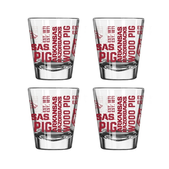 Logo Brands Arkansas Razorbacks 4-Pack 2oz. Shot Glass Set