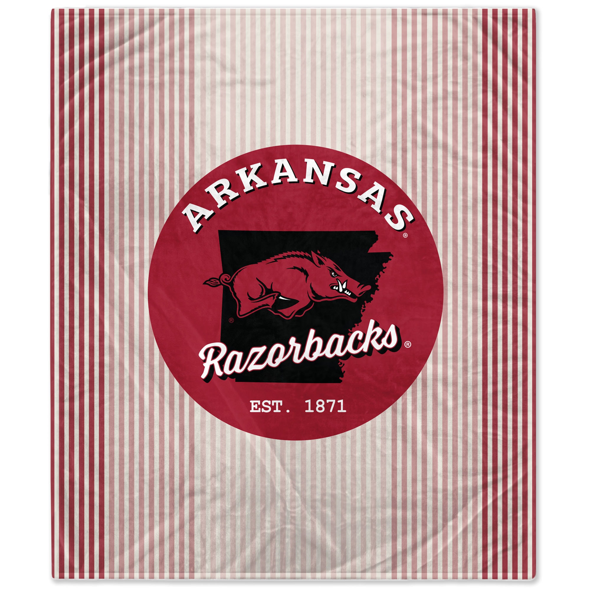 Arkansas Razorbacks 60'' x 70'' Home State Circle Flannel Fleece