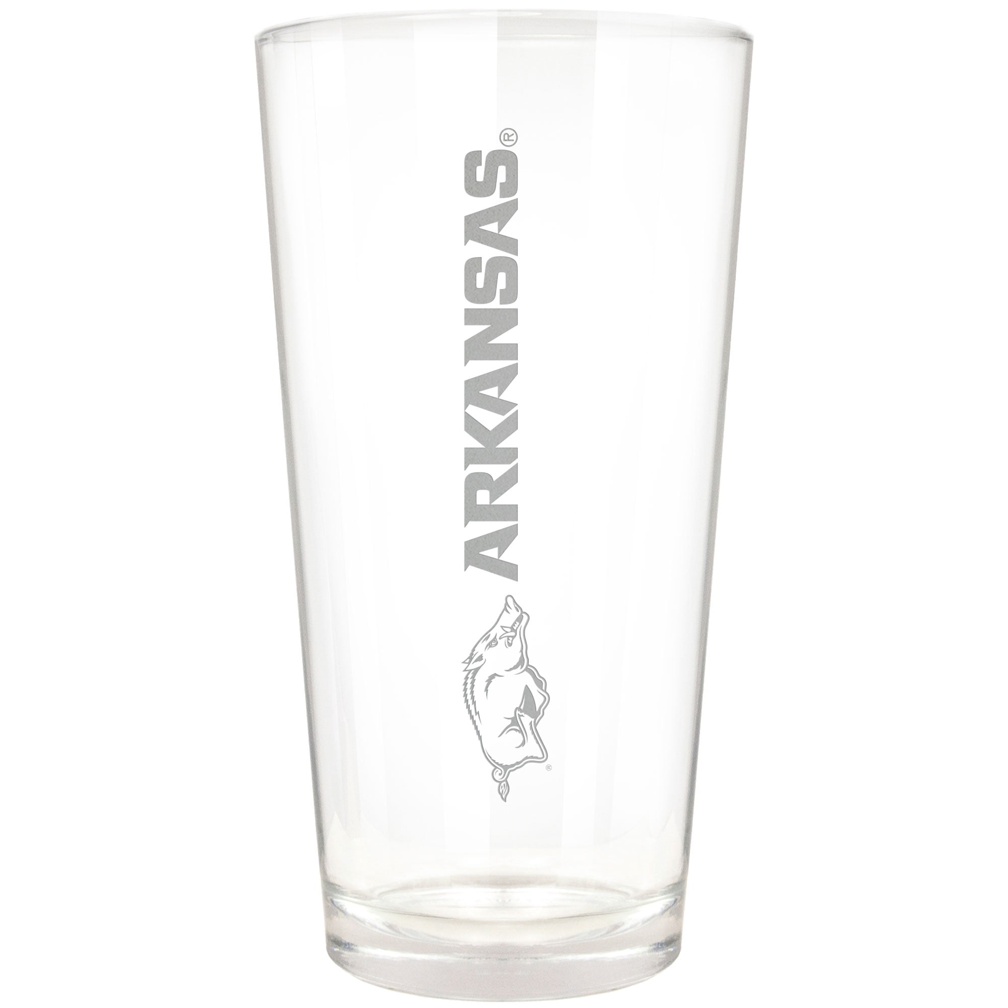 Arkansas Razorbacks Etched 16oz. Vertical Rally Cry Pint Glass ...
