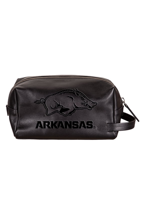 Arkansas Razorbacks Hybrid Leather Lined Dopp Toiletry Bag