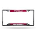 thumbnail image 1 of Arkansas Razorbacks License Plate Frame Chrome EZ View, 1 of 2