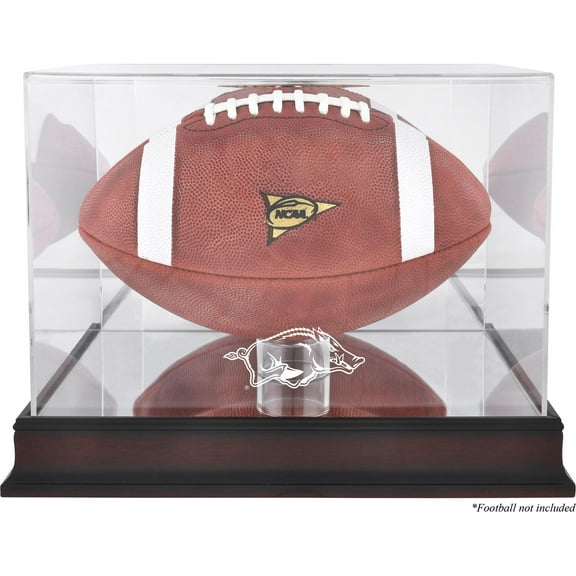 Arkansas Razorbacks Mahogany Base Football Case with Mirror Back