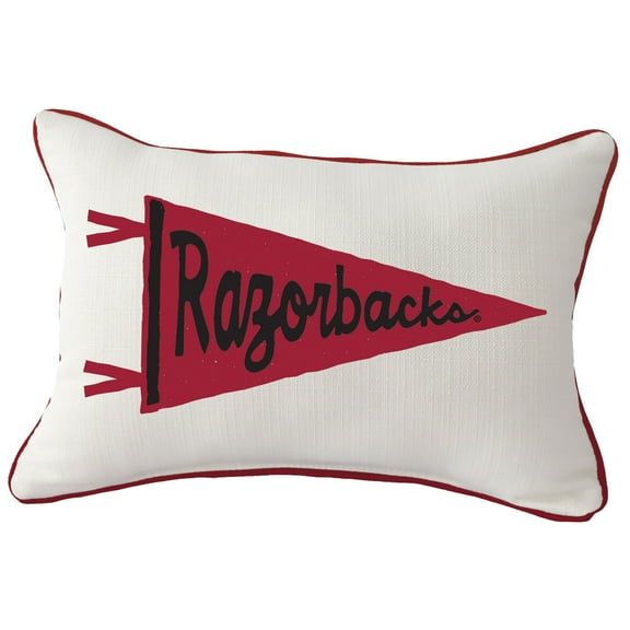 Arkansas Razorbacks Pennant Rectangular Piped Pillow