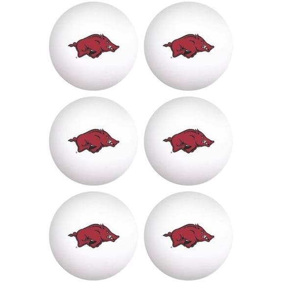 Arkansas Razorbacks Ping Pong Balls - Red - Pack of 6 - Regulation Size