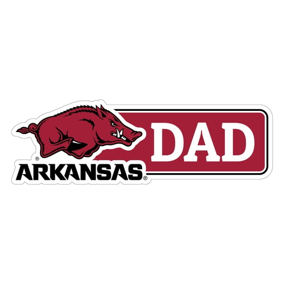 Arkansas Razorbacks Proud Dad Die Cut Decal Officially Licensed Collegiate Product (3-Inches Wide)