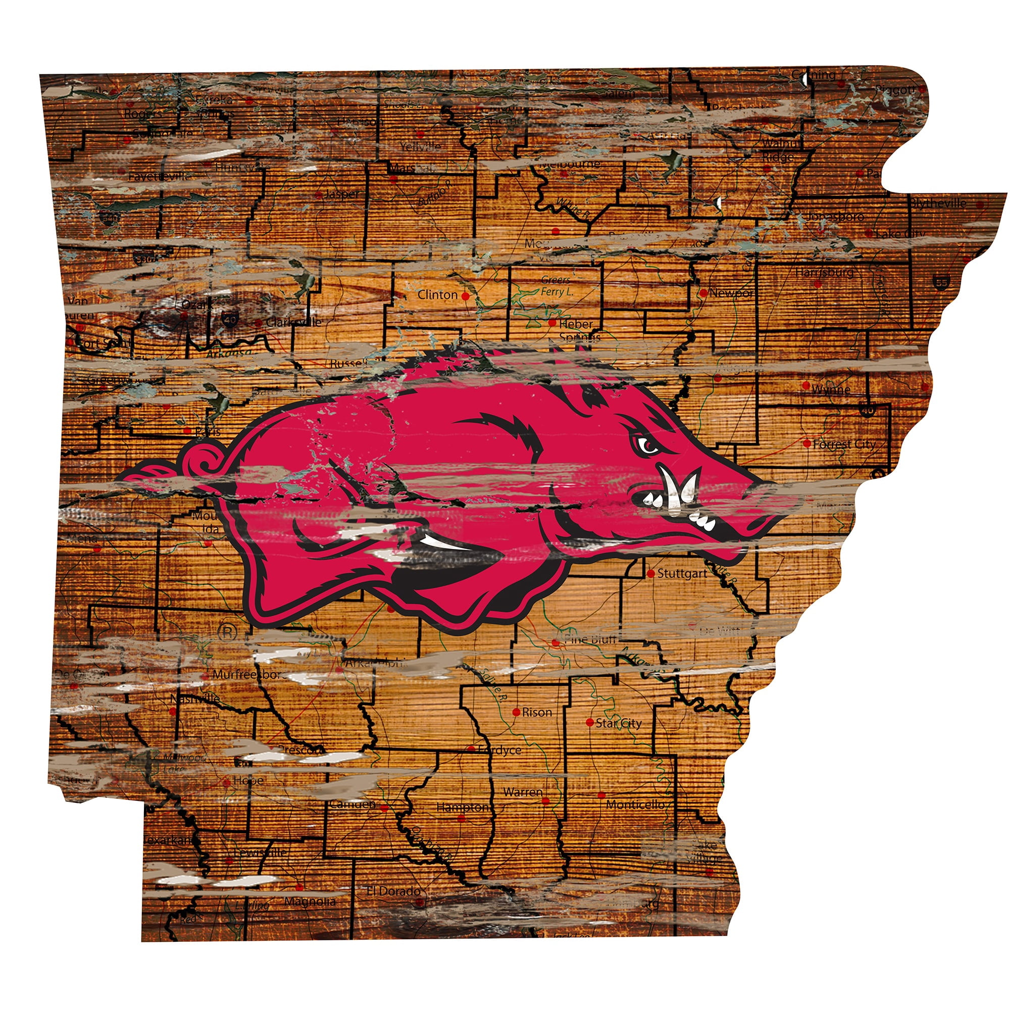Wood Razorback Sign Arkansas Razorbacks 23.5