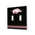 thumbnail image 1 of Arkansas Razorbacks Stripe Design Double Toggle Light Switch Plate, 1 of 4