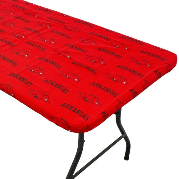 Arkansas Razorbacks Tailgate Fitted Tablecloth, 33" x 33", Card Table 72" x 30", 6 ft table