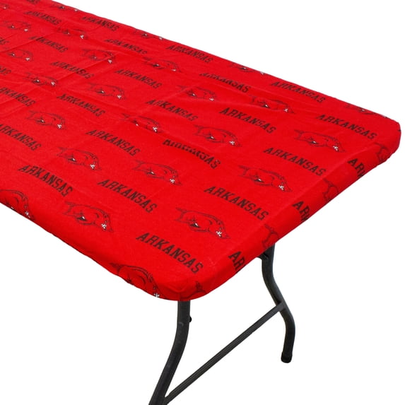Arkansas Razorbacks Tailgate Fitted Tablecloth, 33" x 33", Card Table 96" x 30", 8 ft table