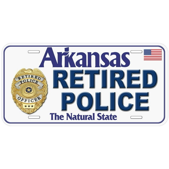 Arkansas Retired Police Novelty Car Auto License Plate