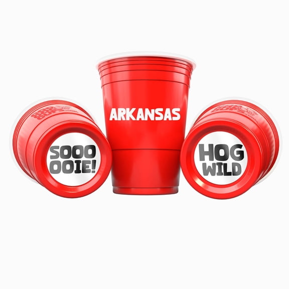 CooCoo Cups® 16oz Arkansas "Hog Wild  Soooooie!" Party Cups - 50 Count