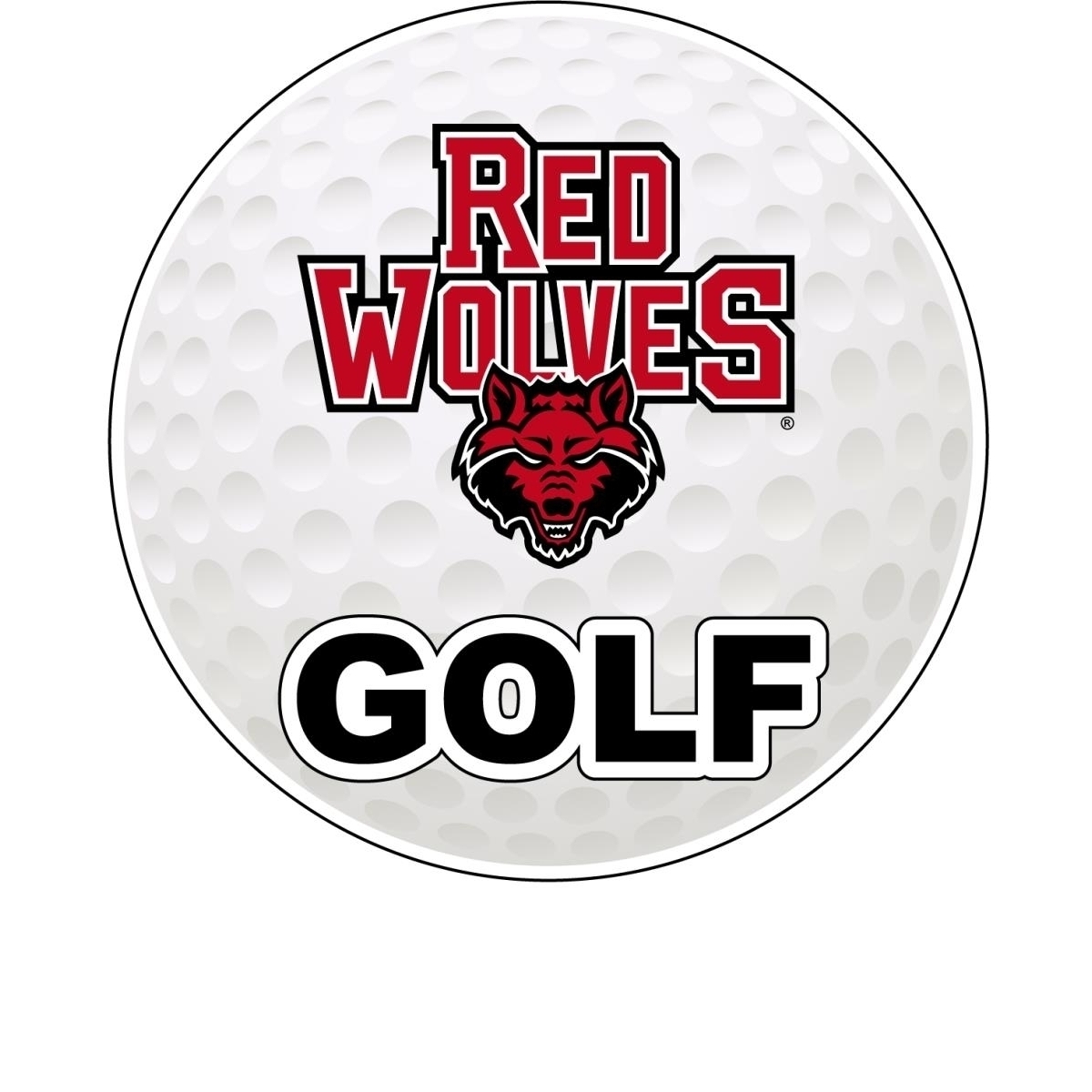 Arkansas State 4Inch Round Golf Ball Vinyl Decal Sticker