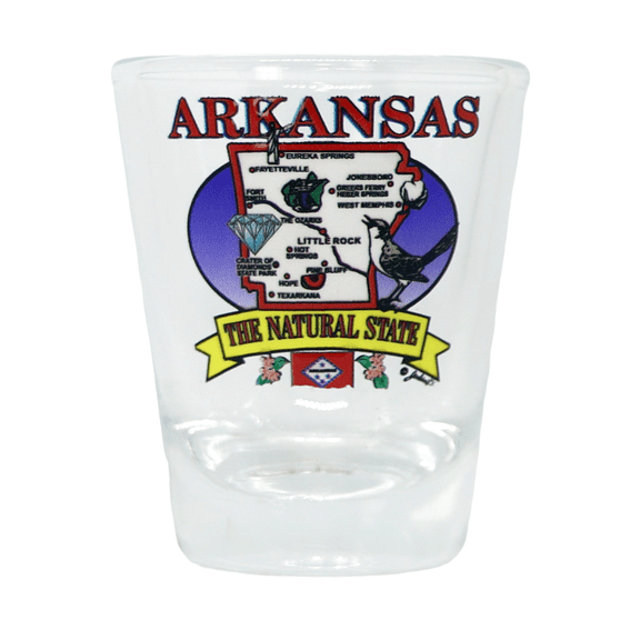 Arkansas State Elements Map Shot Glass