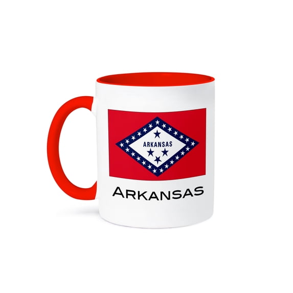 3dRose, Arkansas State Flag, 15oz Two-Tone Red Mug