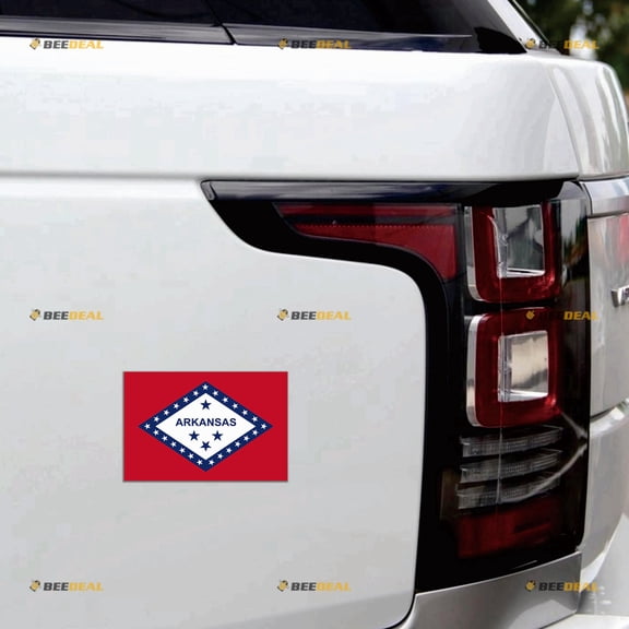 Arkansas State Flag AR USA Car Magnet Magnetic Sticker Decal - 4 Pack Reflective 3" 4" 5" 6" - for Truck Door Fridge Reusable Waterproof