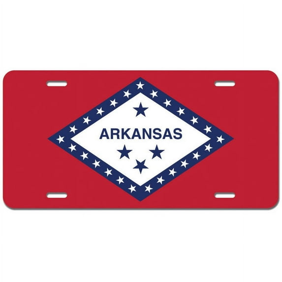 Arkansas State Flag Novelty Metal Vanity License Tag Plate