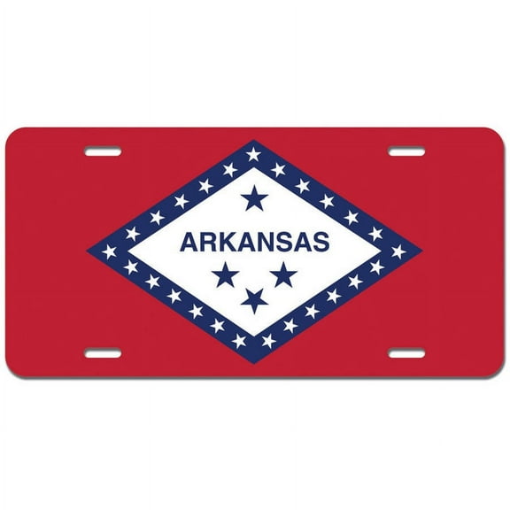 Arkansas State Flag Novelty Metal Vanity License Tag Plate