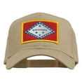 thumbnail image 1 of Arkansas State Flag Patched Mesh Cap - Khaki OSFM, 1 of 5