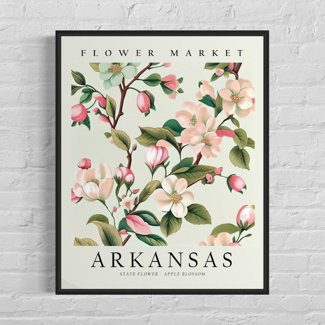 Arkansas State Flower, Arkansas Flower Market Art Print, Apple Blossom ...