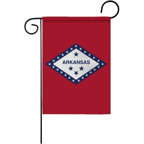 Arkansas State Garden Flags 12.5 * 18 Inches Double Sided Vivid Color and Fade Proof Small Indiana Yard Flags for Indoor and Outdoor Decorations (Arkansas)