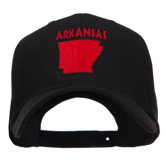 Arkansas State Map Embroidered Cap - Black OSFM