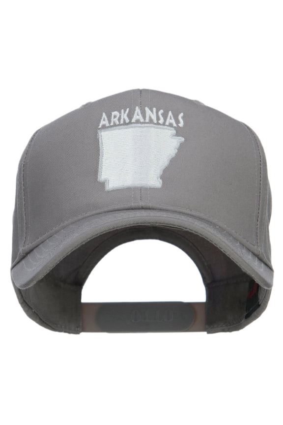 Arkansas State Map Embroidered Cap - Grey OSFM