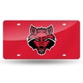 thumbnail image 1 of Arkansas State NCAA Red Wolves Red Mirror Look Acrylic License Plate Laser Tag, 1 of 7