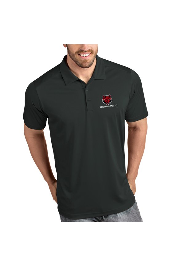 Arkansas State Red Wolves Antigua Tribute Polo - Charcoal