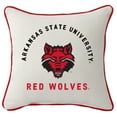 thumbnail image 1 of Arkansas State Red Wolves Arched Square Piped Pillow, 1 of 1