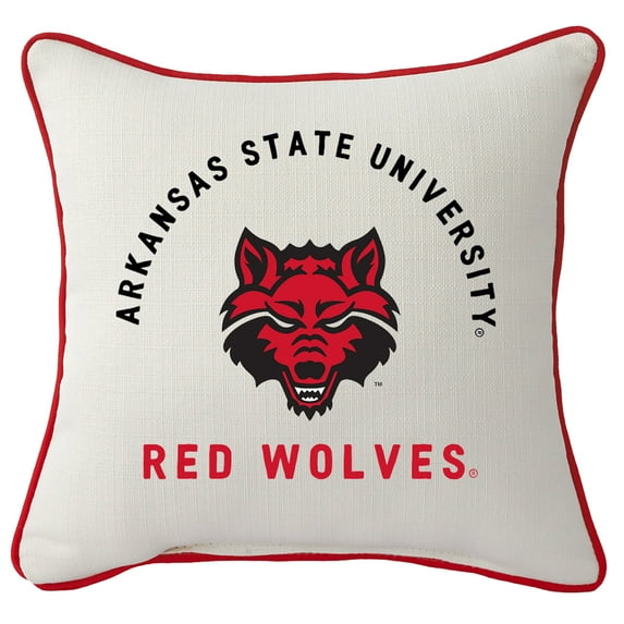 Arkansas State Red Wolves Arched Square Piped Pillow