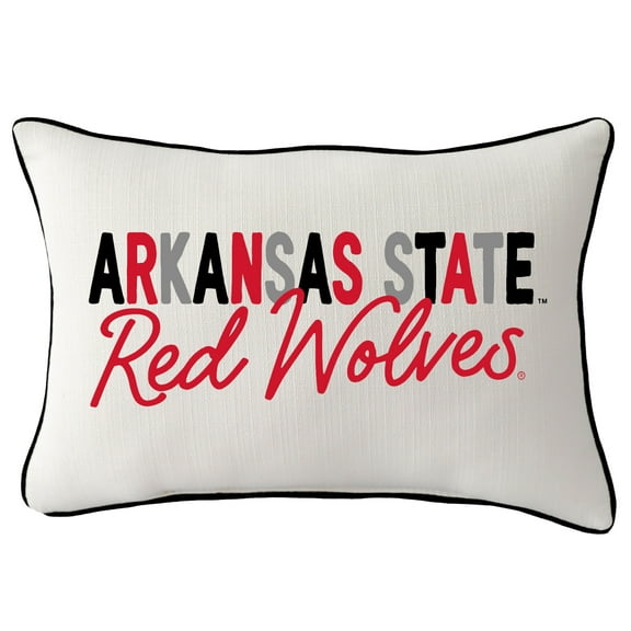 Arkansas State Red Wolves Tones Rectangular Piped Pillow