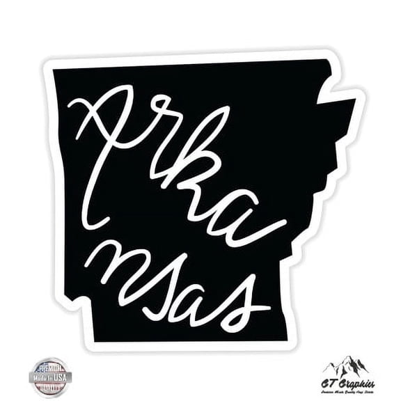 Arkansas State Shape - 3" Vinyl Sticker - For Car Laptop I-Pad Phone Helmet Hard Hat - Waterproof Decal