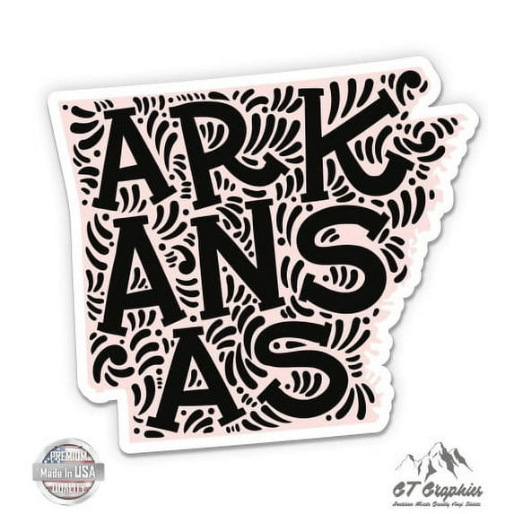 Arkansas State Shape Native Local Native Local - 3" Vinyl Sticker - For Car Laptop I-Pad Phone Helmet Hard Hat - Waterproof Decal