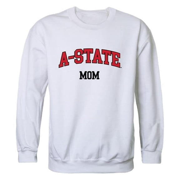 Arkansas State University Mom Crewneck T-Shirt, White - Medium