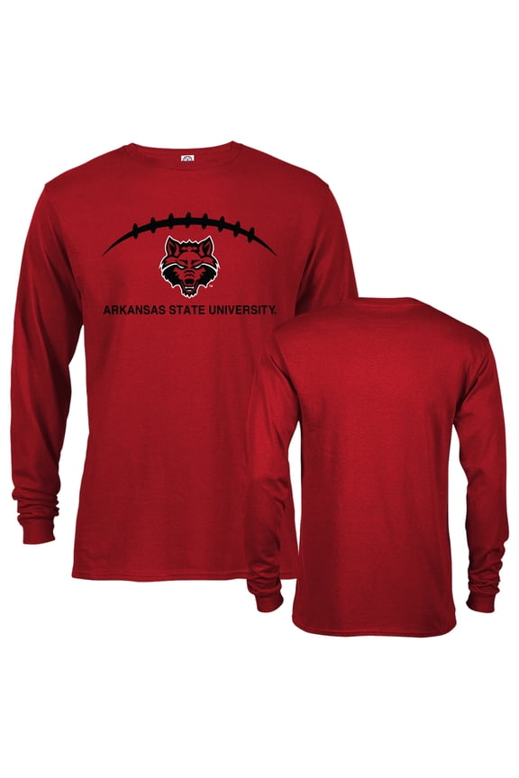 Arkansas State University Red Wolves Football Laces Out Logo Long Sleeve T-Shirt