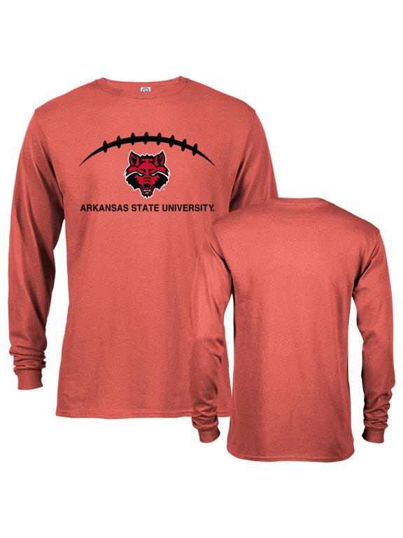 Arkansas State University Red Wolves Football Laces Out Logo Long Sleeve T-Shirt