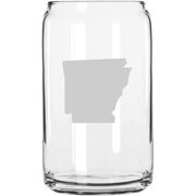 Arkansas States Etched 16oz Libbey Can Glass
