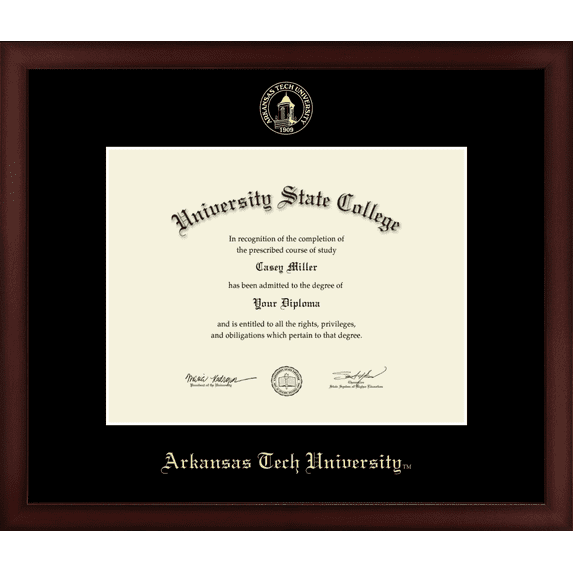 Arkansas Tech University Diploma Frame, Document Size 11" x 8.5"