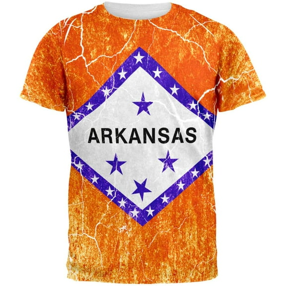 Arkansas Vintage Distressed State Flag All Over Mens T Shirt Multi MD