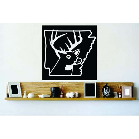 Arkansas Wild Deer Buck Hunt Deer Predator Doe Hunting Bow Arrow Bulls Eye Wilderness Camouflage Holiday Gift Ideas Girl Boy Bedroom Wall Decal Sticker - Size: 15 Inch x 15 Inch