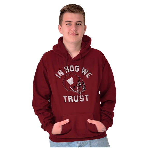 Arkansas in Hog We Trust Funny AR Hoodie Sweatshirt Women Men Brisco Brands 2X