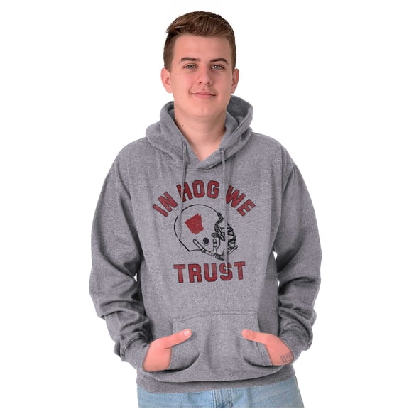 Arkansas in Hog We Trust Funny AR Unisex Plus Fleece Graphic Hoodie Brisco Brands 4X