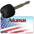 thumbnail image 1 of Arkansas with American Flag Novelty Metal Key Chain KC-12332 3" x 1.5" Key Chain (KC), 1 of 1