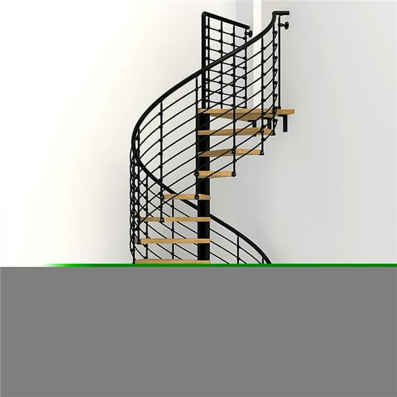 Arke K26129 51 in. Oak 70 Xtra Spiral Staircase Kit, Black