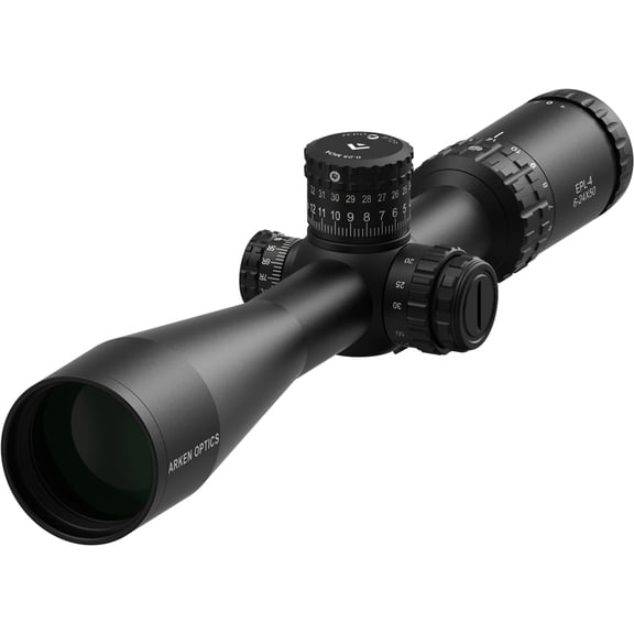 Arken Optics 6-24X50 30mm Tube First Focal Plane Rifle Scope, MRAD, VPR